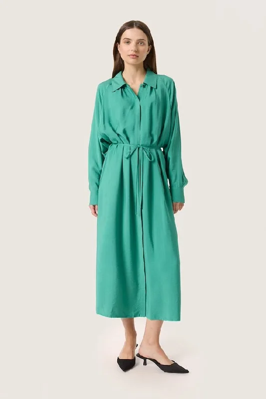 Soaked in Luxury Sija Dress in  Bottle Green