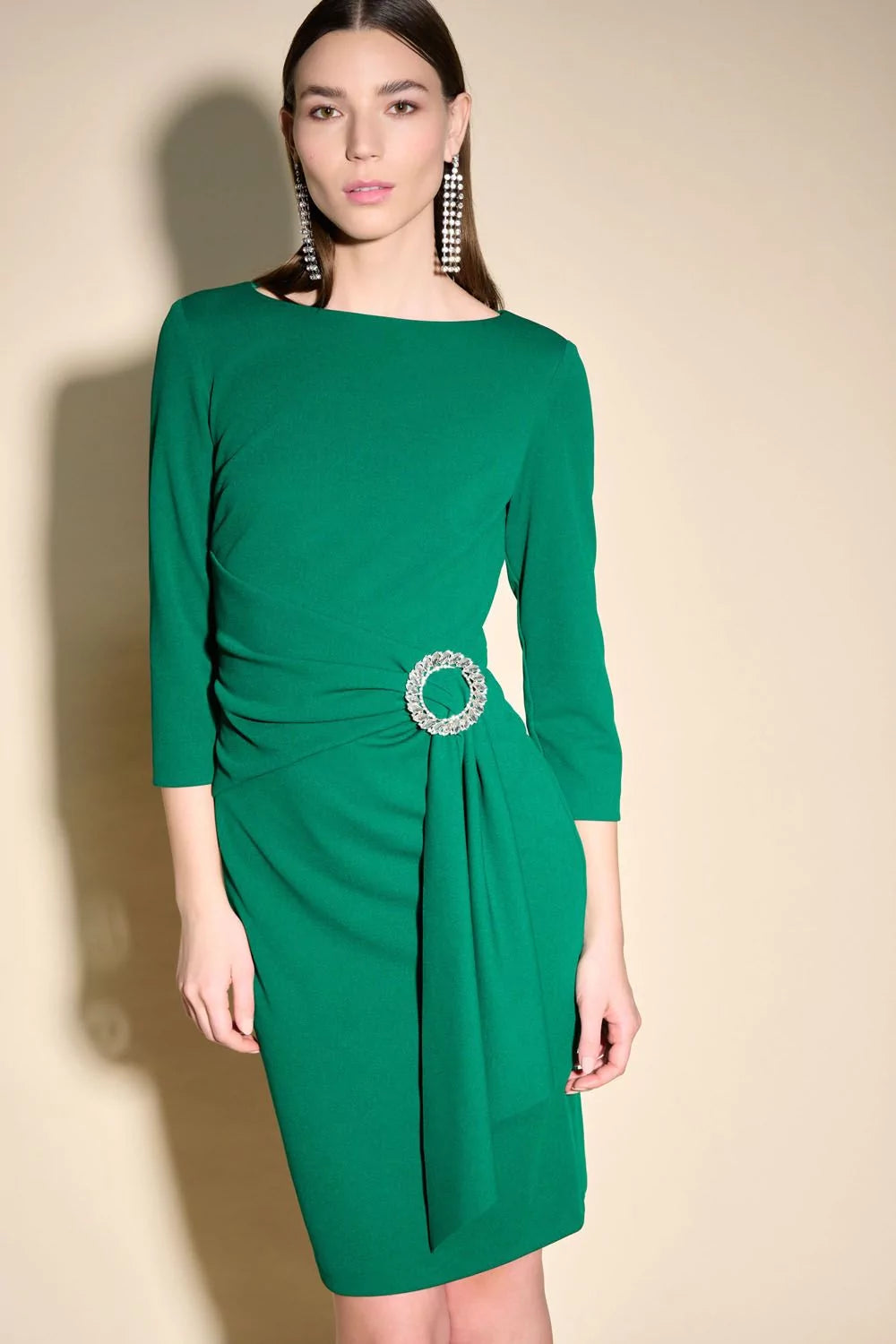 JOSEPH RIBKOFF BUCKLE SHEATH DRESS