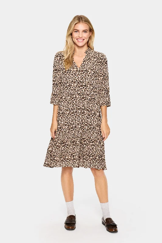 Saint Tropez Eda Dress in Black Reg Leo