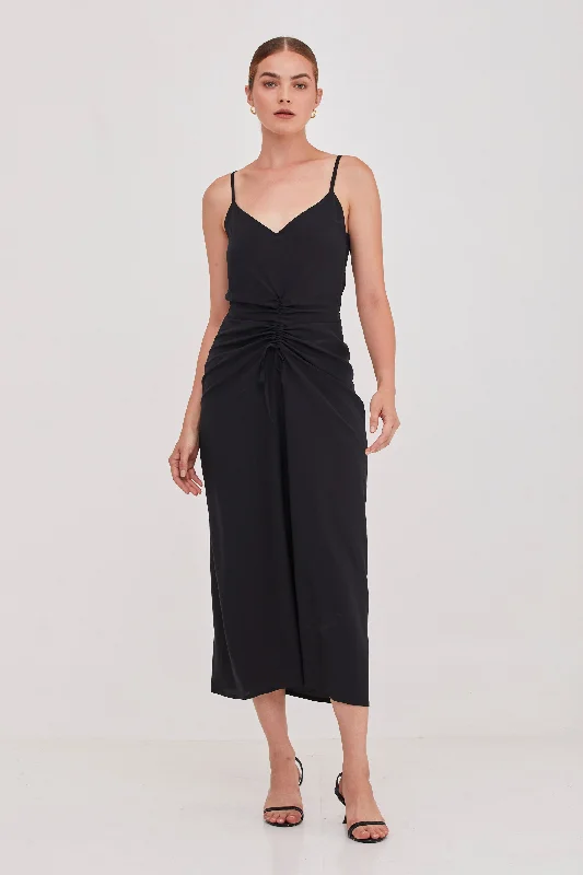 Nina Summer Silk Dress Black