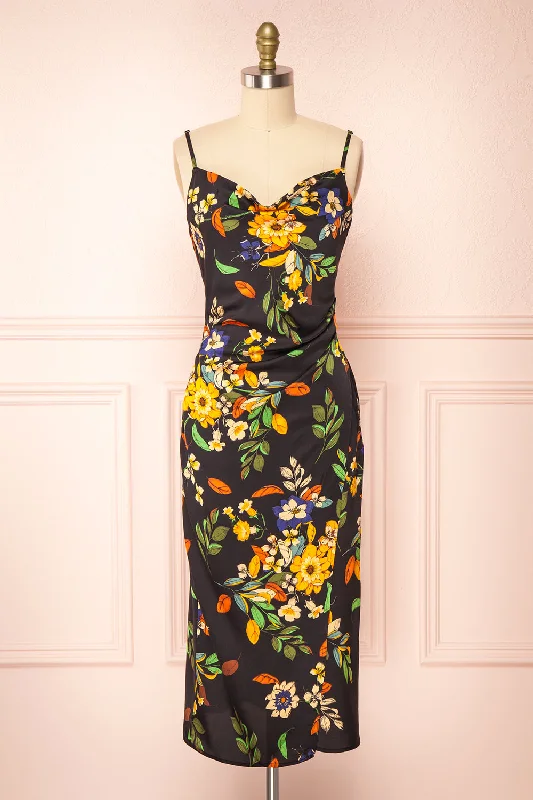 Jaelle | Cowl Neck Floral Slip Dress
