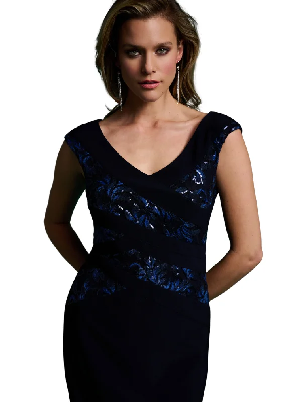 JOSEPH RIBKOFF Sequin Appliqué Dress
