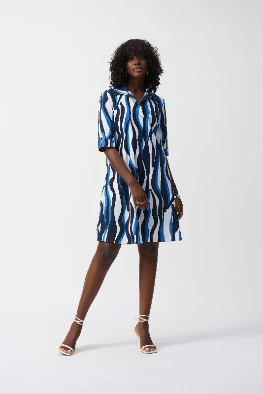 JOSEPH RIBKOFF STRETCH POPLIN TRAPEZE DRESS