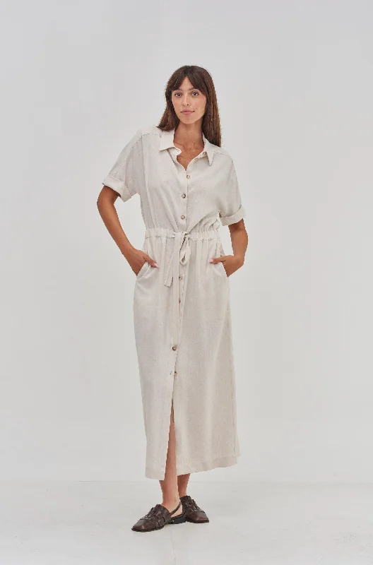 Eva Day Dress Beige