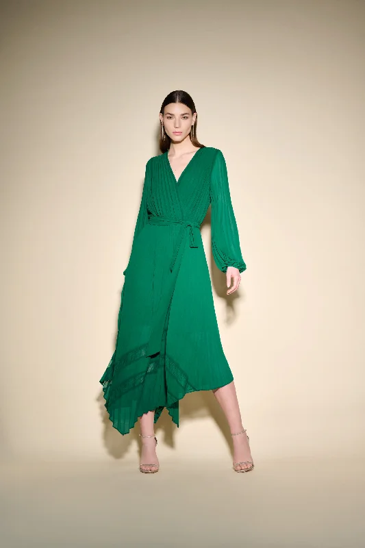 Joseph Ribkoff Mesh Chiffon Flounce Dress