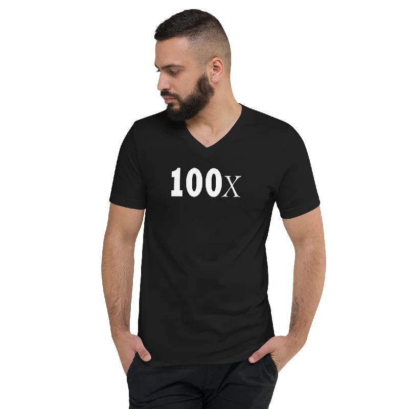 100x Hidden Gem Crypto Coin Bull Run V-Neck T-Shirt Lace Blend Ribbed Blend Corduroy Blend