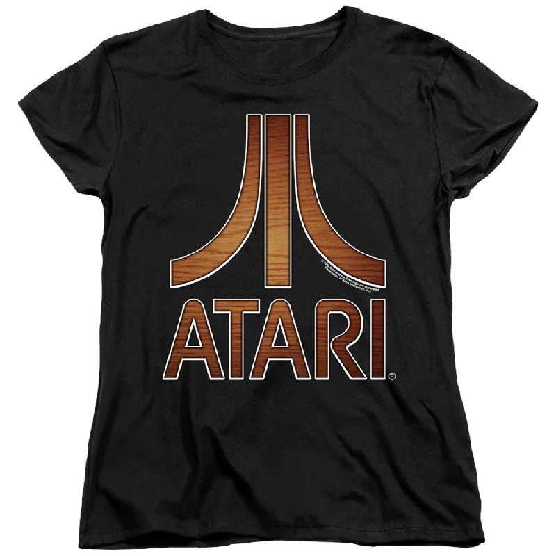 Atari Classic Wood Emblem - Women's T-Shirt Fitted T-Shirt Seamless Stretchy