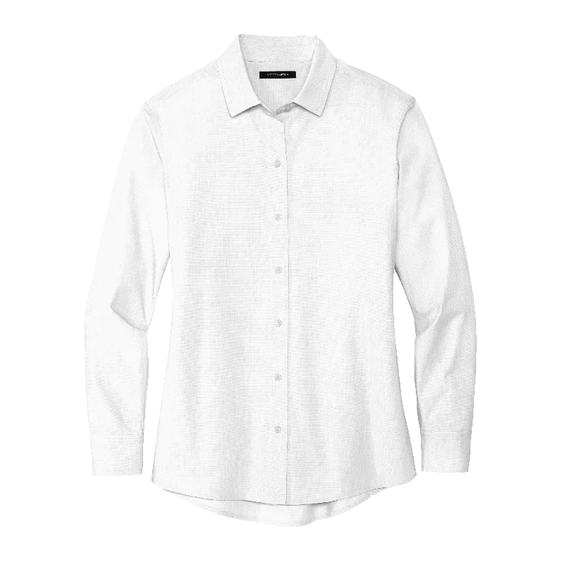 B2477W Women's Long Sleeve Stretch Woven Shirt Boxy Fit Fitted Loose