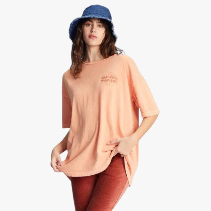 Billabong Womens Its A Trip Short Sleeve Tee Pink Real Fur Shearling Chenille