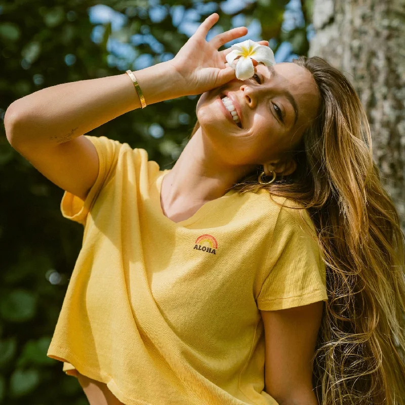 MINI RAINBOW CROP TEE Zippered Buttoned Snapped