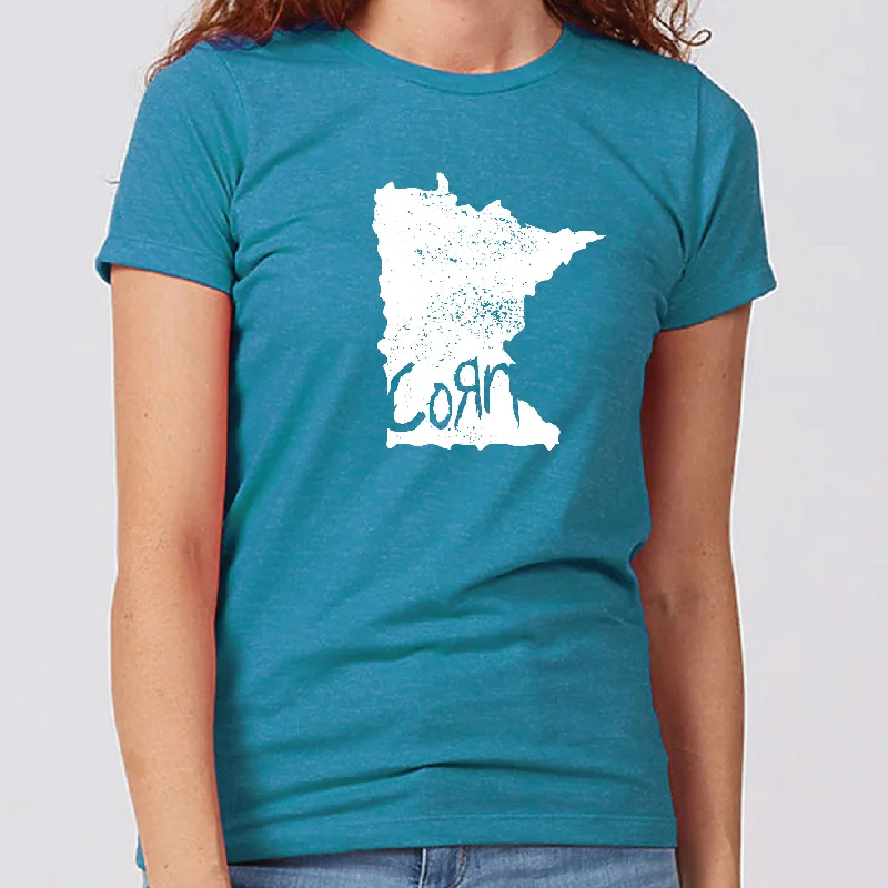 Corn Rock Band Minnesota Women's Slim Fit T-Shirt Front Pockets Side Pockets Patch Pockets