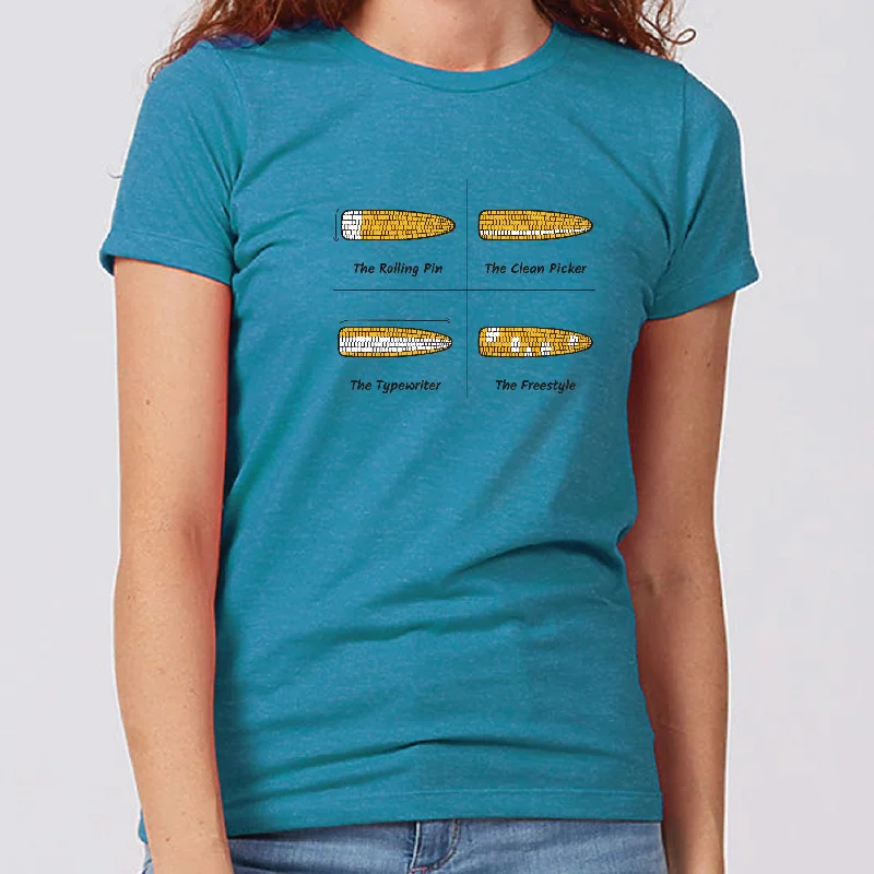 Corn Styles Minnesota Women's Slim Fit T-Shirt Zippered Front Buttoned Front Snap Front