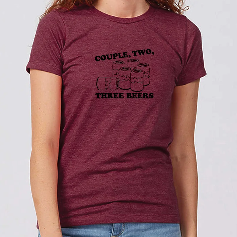 Couple, Two, Three Beers Minnesota Women's Slim Fit T-Shirt Casual Formal Business