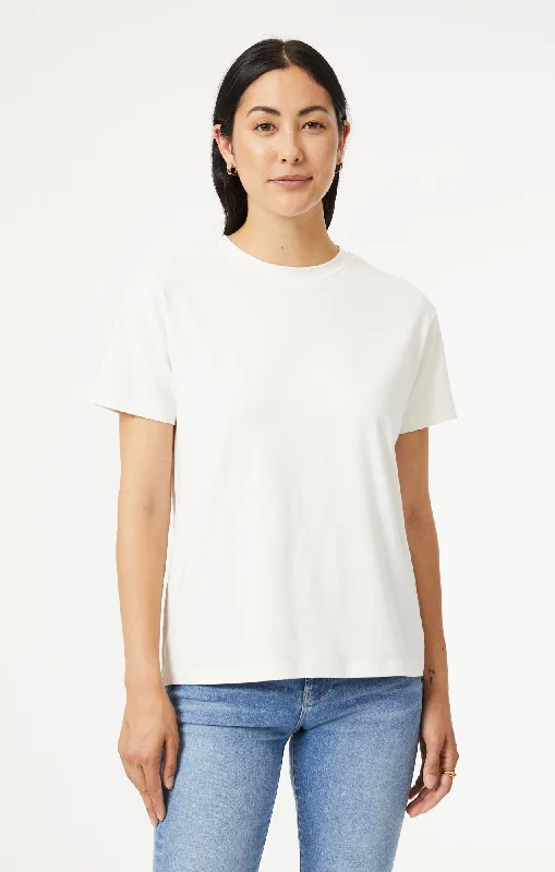 CREW NECK T-SHIRT IN WHITE NATURAL DYE Fashionable Trendy Casual