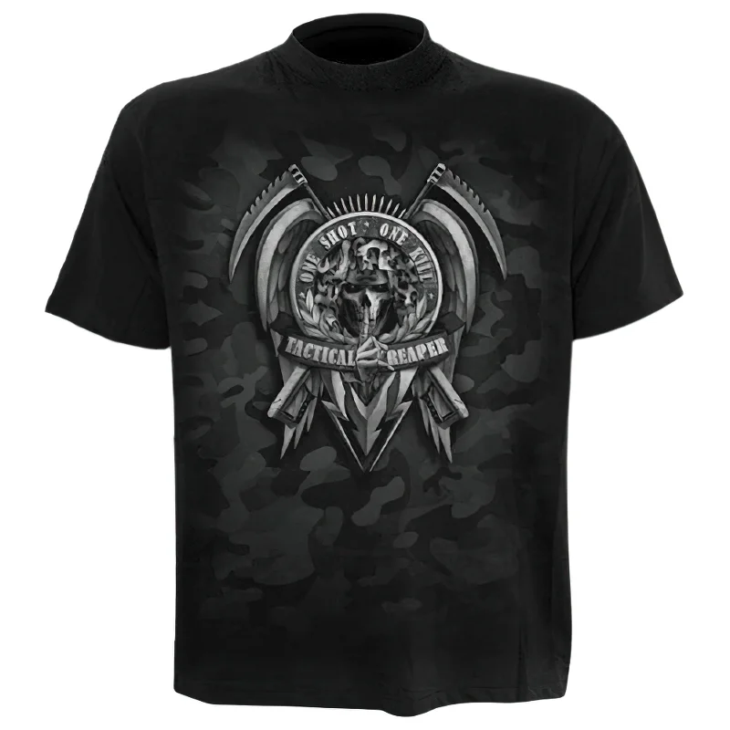 Gothic Alternative T-shirt with 3D Print Skull / Black T-Shirts Short Sleeve and Round Neck #2 Terry Blend Velvet Blend Canvas Blend