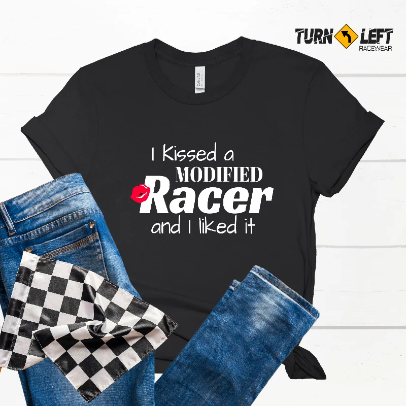 I KISSED A MODIFIED RACER AND I LIKED IT WOMEN T-SHIRT Knit Fabric Woven Fabric Fleece Fabric