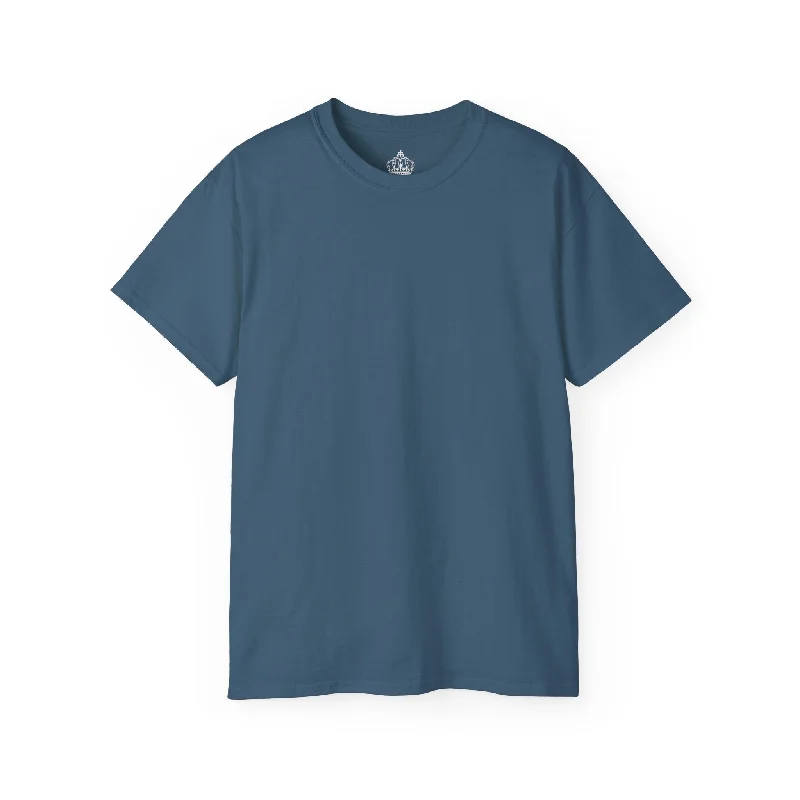 Indigo Blue Unisex Ultra Cotton Tee Hooded Caped Shawl Collar