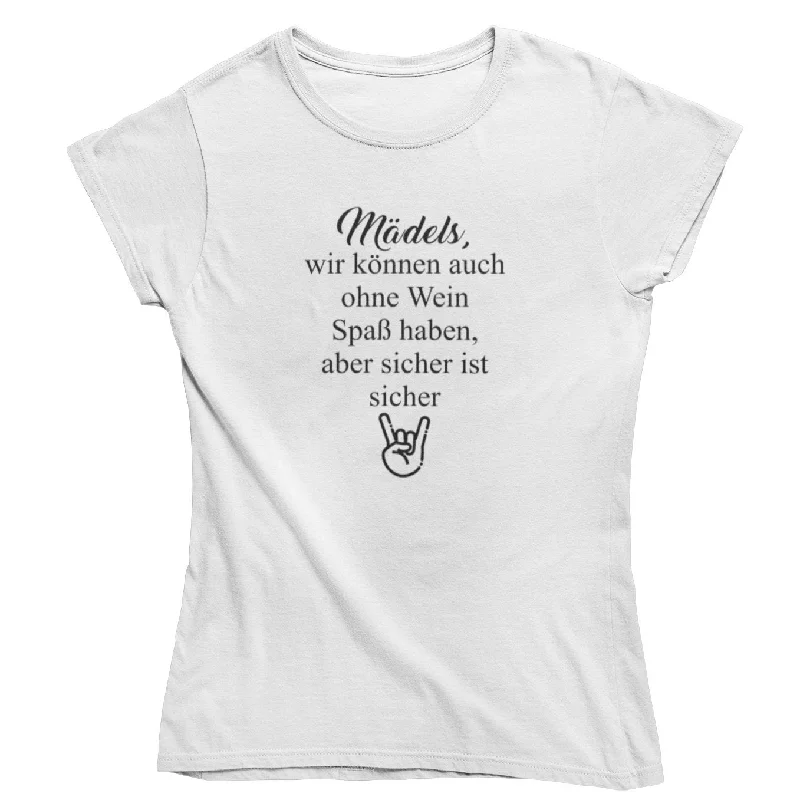 Mädels, sicher ist sicher - Bio Shirt Damen Chenille Brocade Lace