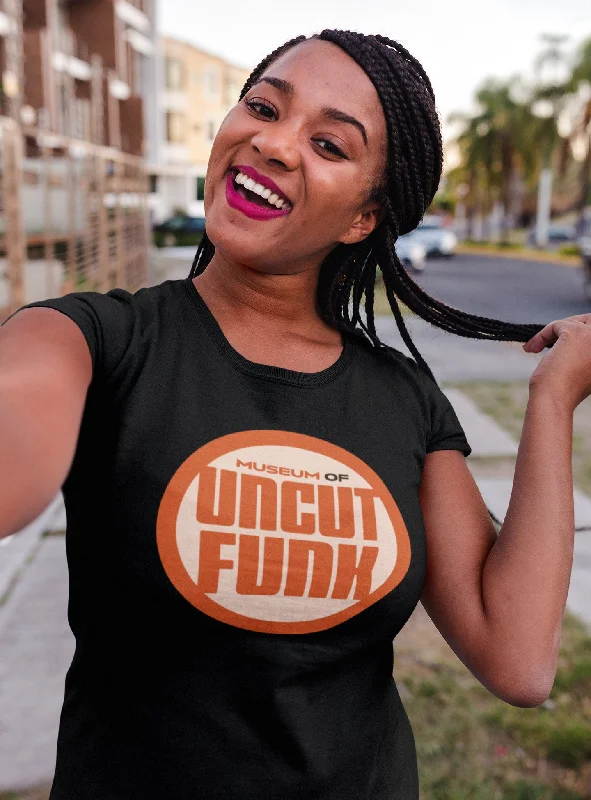 Museum Wear Women's T-Shirt - Orange Circle Logo Graphic Embroidered Appliqued