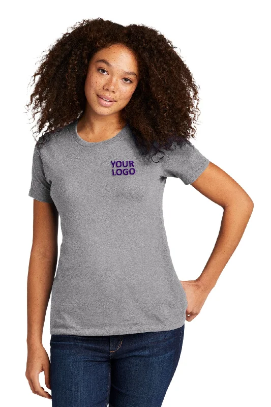 Next Level Women's Cotton Boyfriend Custom Tee's, Heather Gray Polka Dot Checkered Tartan