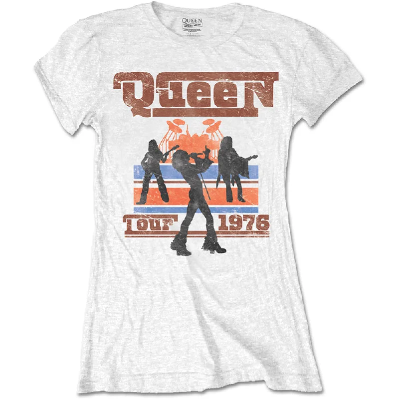 Queen 1976 Tour Silhouettes Ladies T-Shirt Chenille Fabric Brocade Fabric Lace Fabric