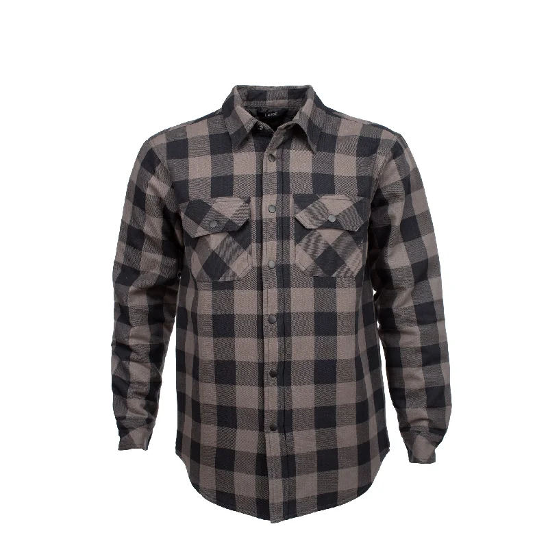 Resurgence Gear® 2020 Riding Shirt PEKEV Motorcycle Riding Shirt - Grey Check Mesh Blend Leather Blend Suede Blend