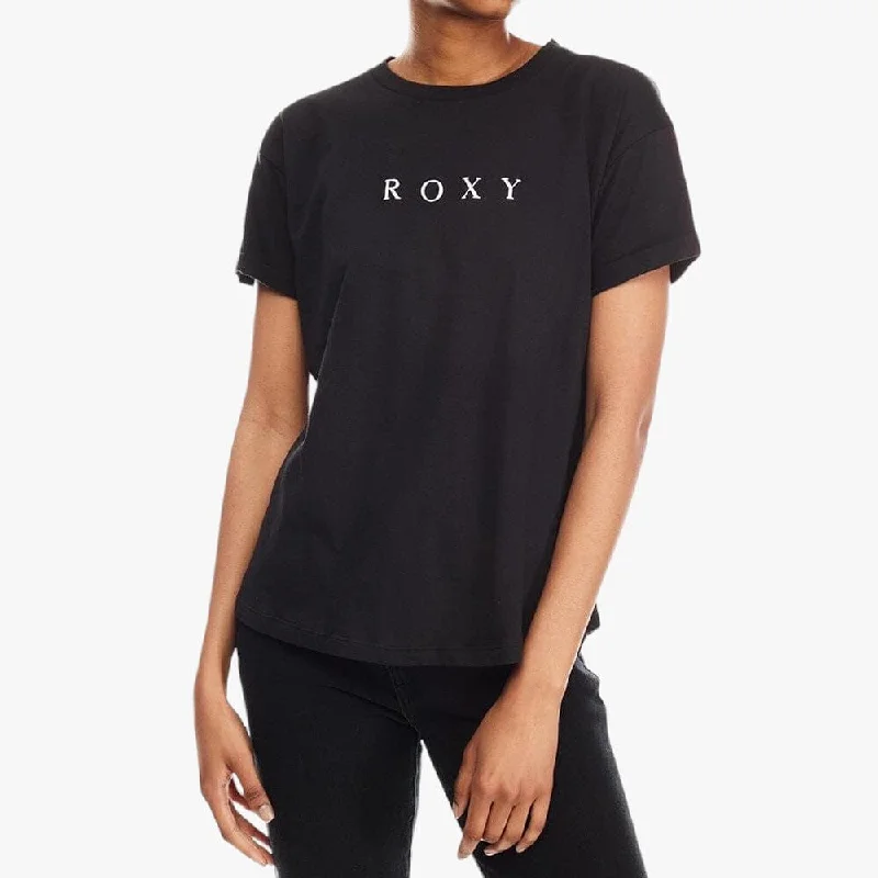 Roxy Ladies Epic Afternoon C Short Sleeve Tee Anthracite Rayon Velvet Corduroy