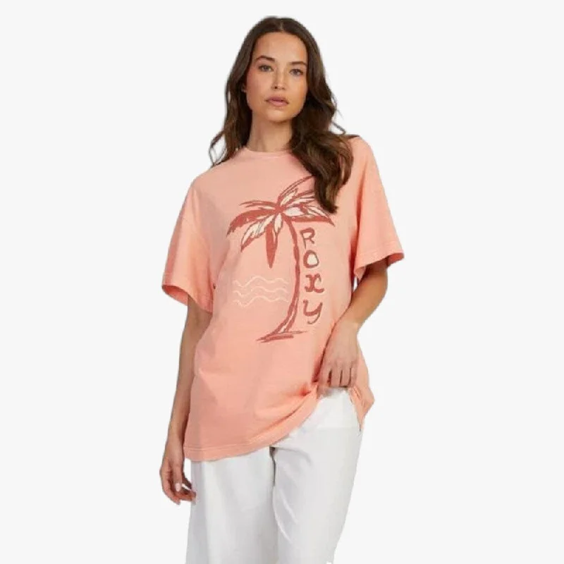 Roxy Womens Sweet Sunshine Tee Papaya Punch Rayon Fabric Velvet Fabric Corduroy Fabric