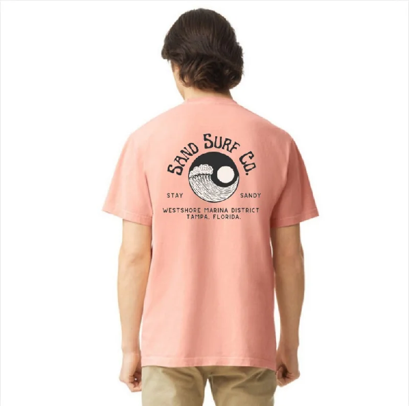 Sand Surf Co. Yin Yang Unisex Tee - Grapefruit Rayon Fabric Velvet Fabric Corduroy Fabric