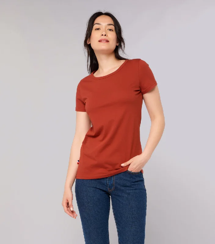 T-shirt Femme Terracotta - L'Intemporel Iron Safe Non-Iron Wrinkle Free