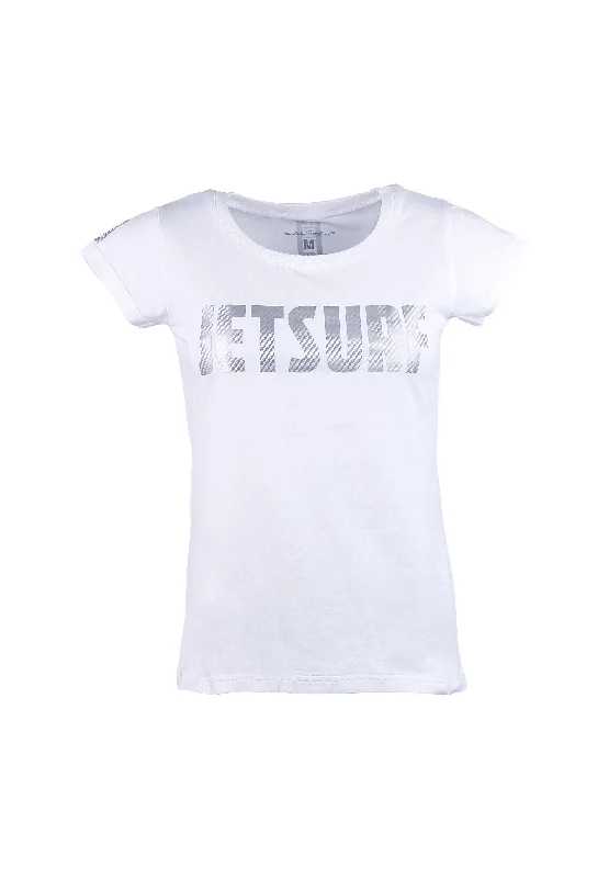 T-Shirt CARBON JS WHITE W V-Neck T-Shirt Long Sleeve Cotton