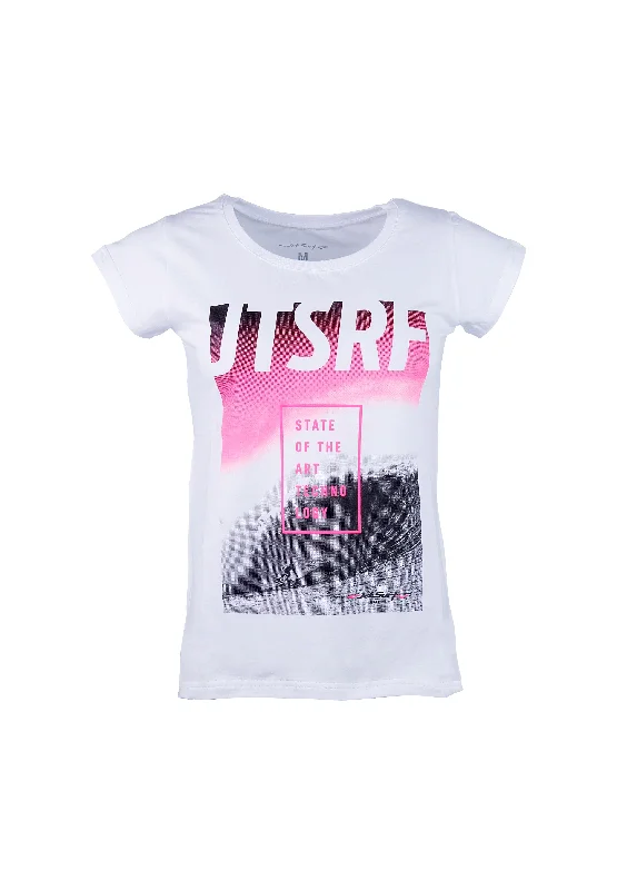 T-Shirt LADY WAVE White/Pink Iron Safe Non-Iron Wrinkle Free