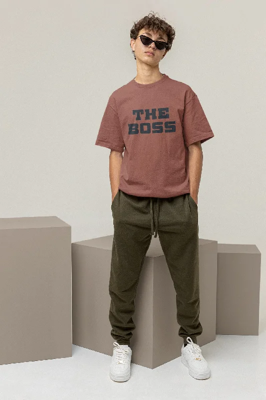 The Boss Unisex Oversized T-shirt Chenille Blend Fleece Blend Nylon Blend