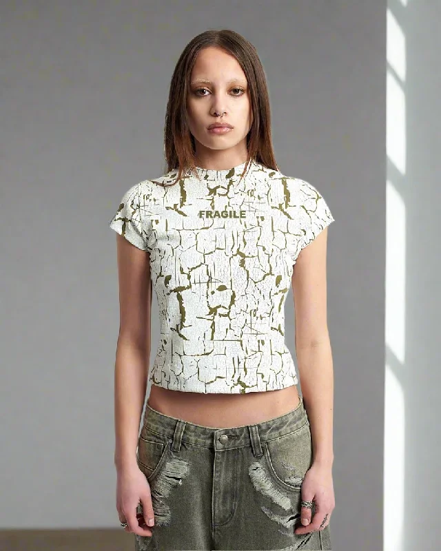 The Ragged Priest Rift Baby Tee Mesh Fabric Canvas Fabric Denim Fabric