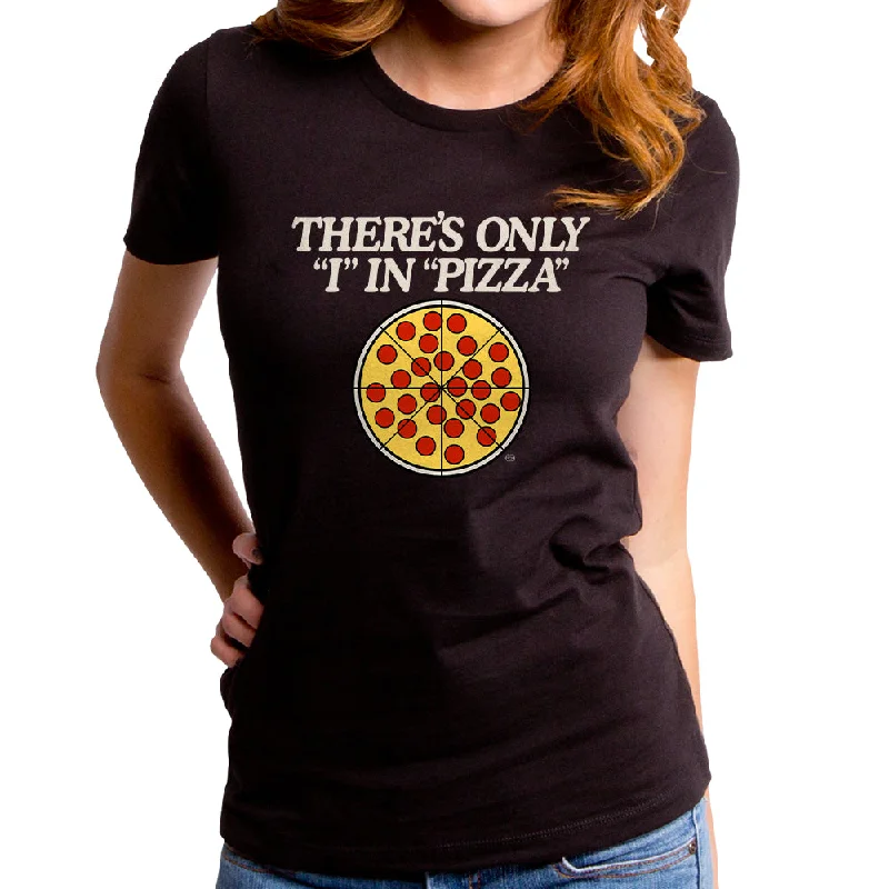 There's only I in Pizza Women's T-Shirt Handmade Hand-knitted Hand-woven