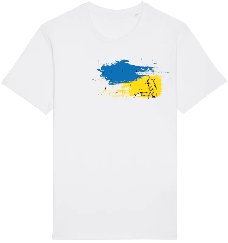 Unisex t-shirt, Fox for Ukraine Welt Pockets Slit Pockets