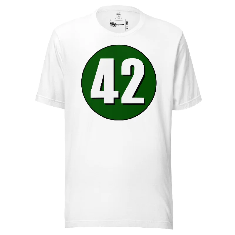 Unisex t-shirt: White on Hunter Green 42 Chenille Blend Fleece Blend Nylon Blend