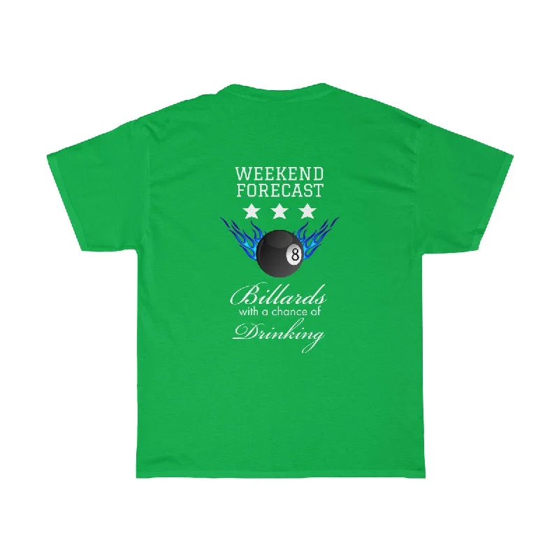 "Weekend Forecast" Unisex Heavy Cotton Tee Notch Collar Peter Pan Collar Cowl Neck