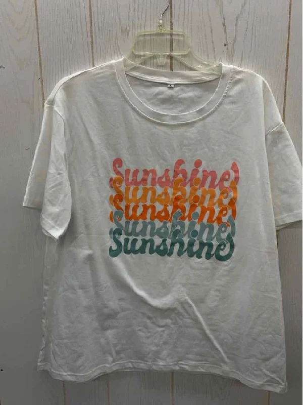 White Womens Size XL Shirt Cotton Fabric Linen Fabric Terry Fabric