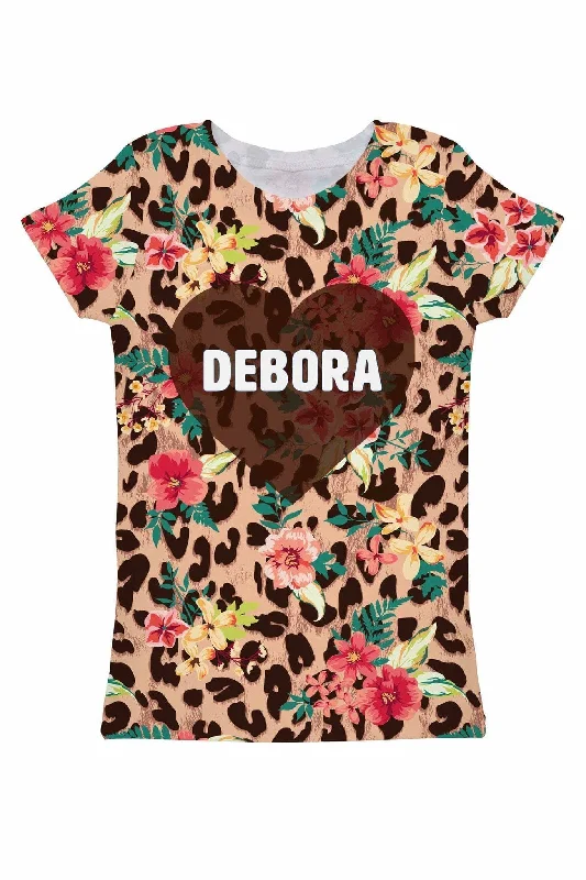 Wild & Free Customized NAME Zoe Animal Print Tee - Women Polka Dot Checkered Tartan