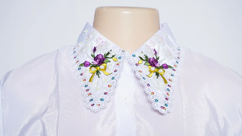 Women Collar Shirt (42") Spandex Blend Rayon Blend Denim Blend