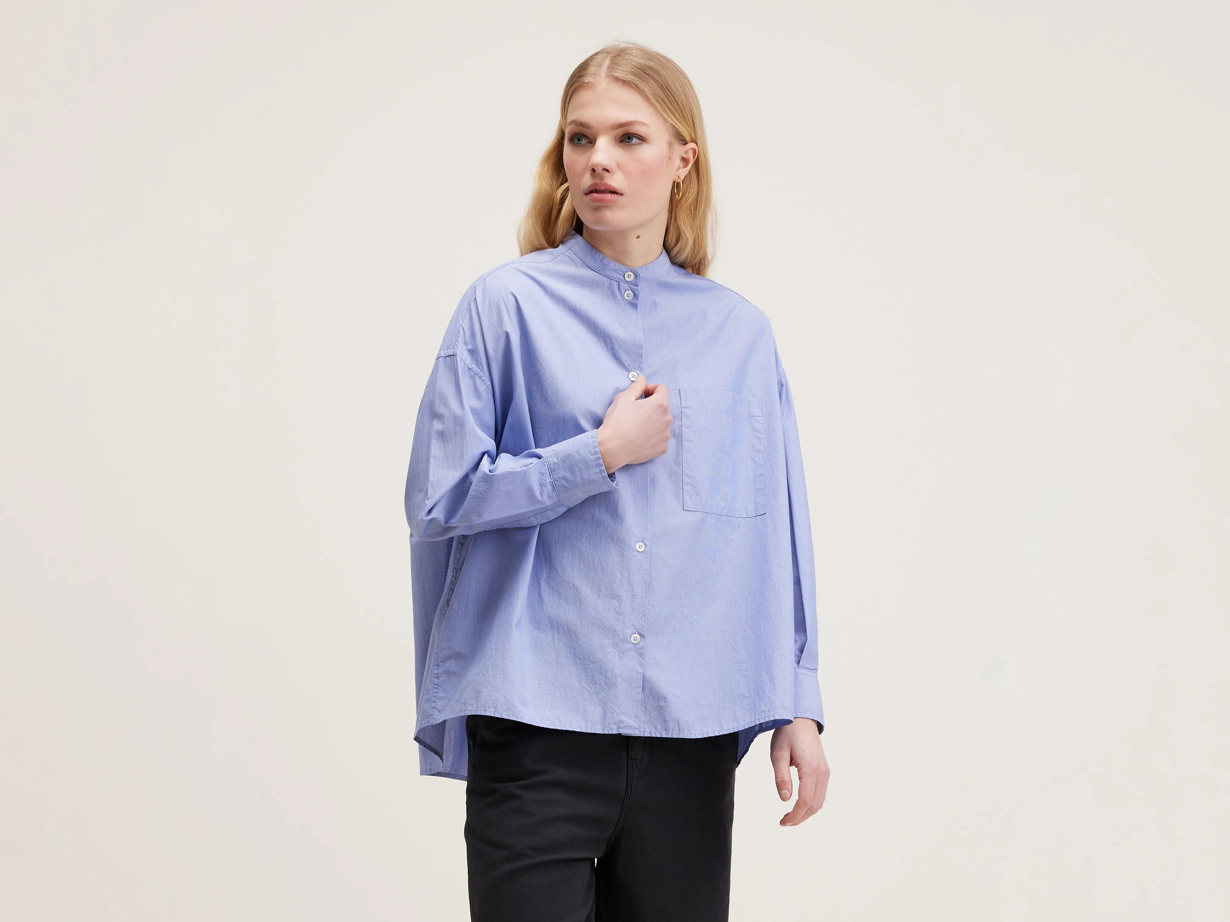 Gorky poplin shirt (242 / W / STRIPE A) Cashmere Blend Cotton Blend Poly Blend