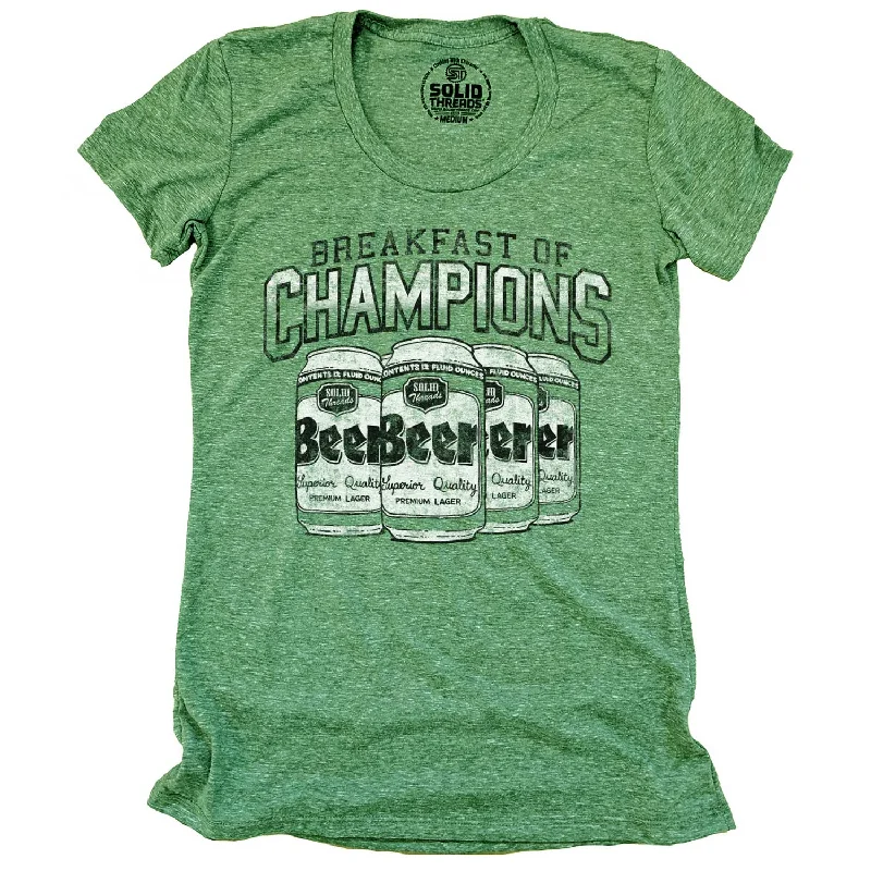 Women's Breakfast of Champions T-Shirt Basic T-Shirt Crew Neck Short Sleeve