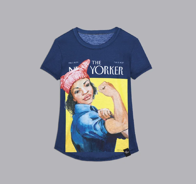 Womens Crew Tee, The March Ribbed T-Shirt High Neck Heavyweight