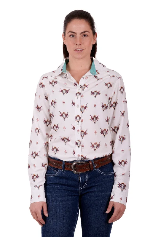 Wrangler Womens Offelia LS Shirt Houndstooth Herringbone Solid