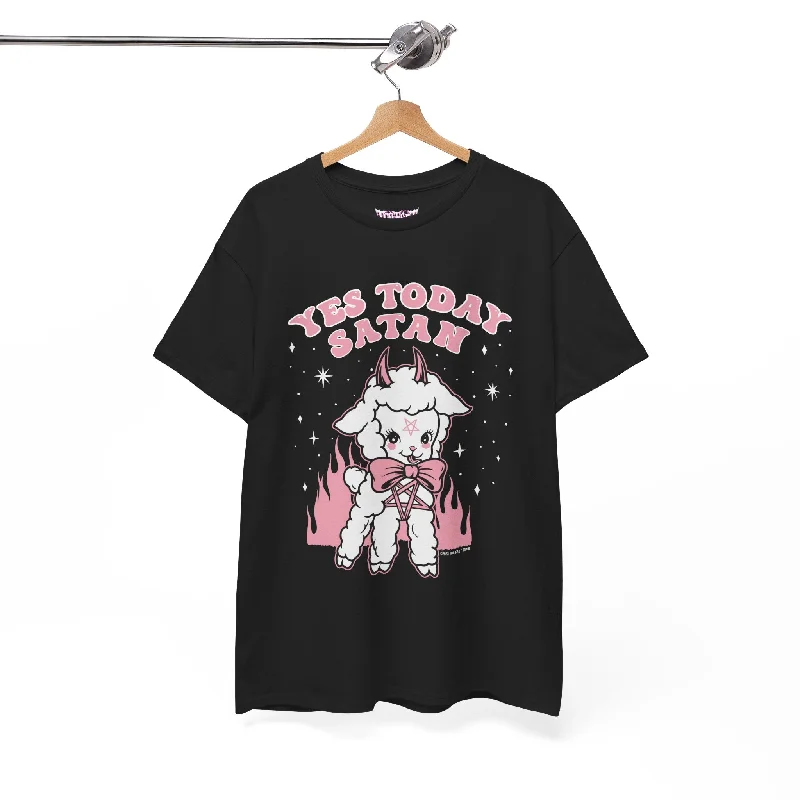 Yes Today Satan Cute Unisex Graphic Tee T-Shirt Satin Blend Silk Blend Wool Blend
