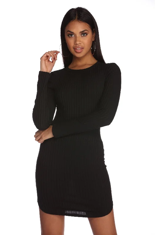 Always On Knit Mini Dress Tunics Leisure comfortable