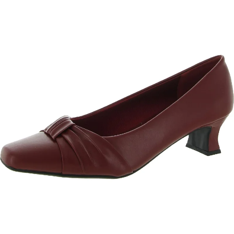 Easy Street Womens Waive Faux Leather Slip On Dress Heels Tunics Cozy comfortable