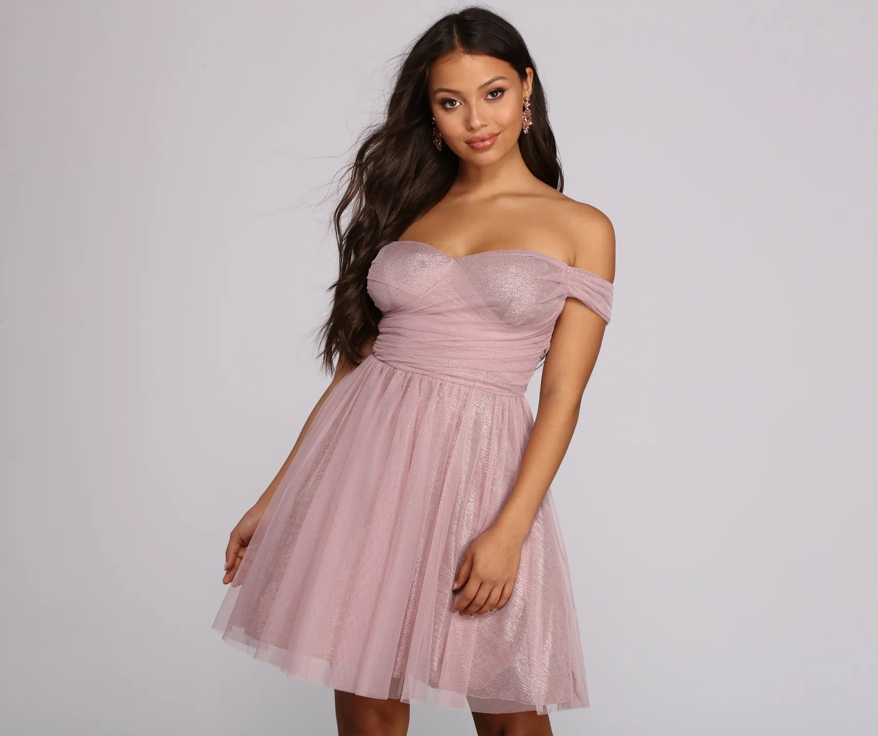 Laura Off The Shoulder Mesh Dress Tunic Top Casual