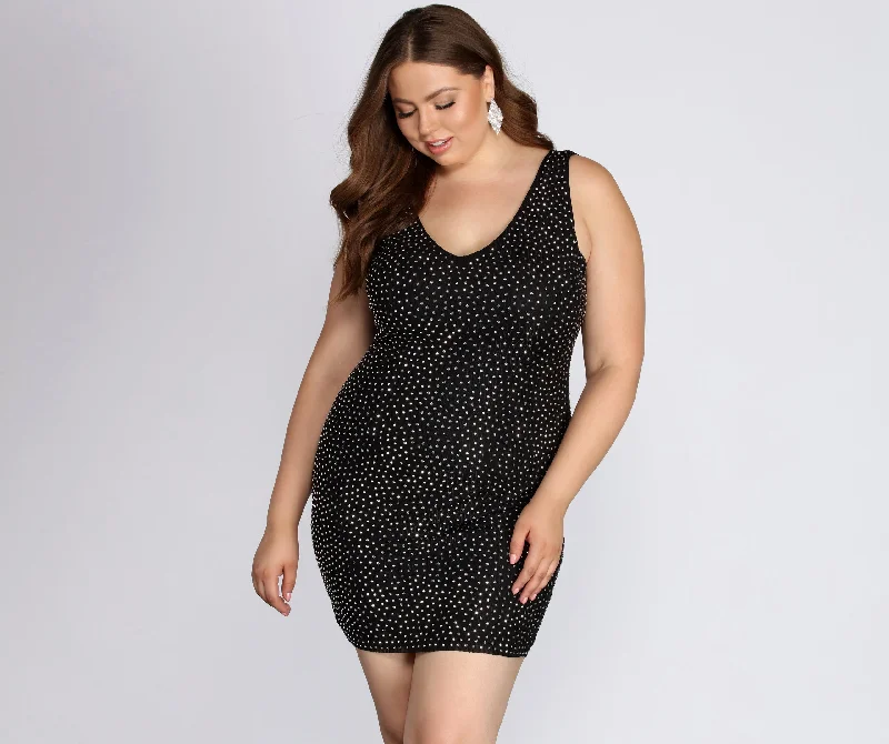 Plus Allegra Studded Cocktail Dress Tunics Silk luxurious
